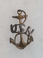 US NAVY Chief Anchor Sew On Cap Device Badge Insignia 1897-1907 picture