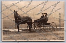 Antique RPPC Couple Sunday's Best Handsome Horse & Buggy New York Photo Postcard picture