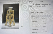 Antique Art Nouveau R LALIQUE FRANCE NENUPHAR Crystal Glass Empty Perfume Bottle picture