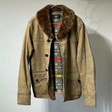 RRL Vhtf 23Aw Shearling Leather Car Coat Men Rare Ralph Lauren Model Limited Edi picture