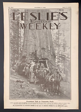 1909 Leslie's Mag: President Taft in Sequoia Tree @ Mariposa Grove Yosemite Park picture