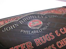 Antique JOHN BROMLEY & SONS PHILADELPHIA RUGS & CARPETS Reverse on Glass Sign picture
