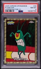 2025 Topps Chrome SpongeBob SquarePants Plankton 1/1 Superfractor PSA picture