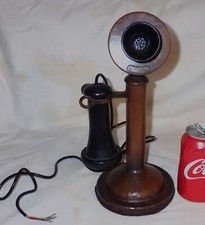 RARE ANTIQUE ROYCROFT MISSION COPPER CANDLESTICK TELEPHONE STICKLEY DIRK VAN ERP picture