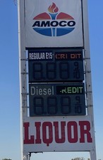 Amoco Gas Price Sign, double sided 3 yrs old, (selling because we are switching) picture