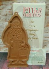 1990 Longaberger Pottery Cookie Mold Father Christmas With Recipe 9