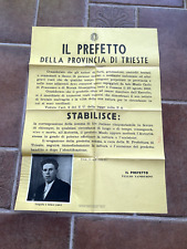 Poster 1942 Maslo Carlo Sought Trieste Fascism War Old Poster Rare picture