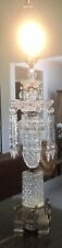 Vintage Luxury Mid-Century Czech Hand- Cut Bohemian Lead Crystal Tall Lamp picture
