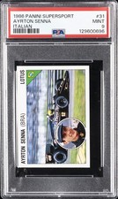 1986 PANINI SUPERSPORT ITALIAN #31 AYRTON SENNA PSA 9 picture