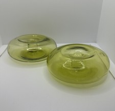 BLENKO Winslow Anderson Yellow Green Floating Candle Holder #902 SUPER RARE picture