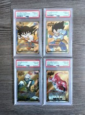 Lot 4x Gold Leader Alternate Art Dragon Ball Fusion Goku Vegeta Bulma Buu PSA 10 picture