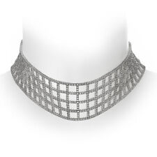 25.2 Ct Natural Diamond Designer Choker Necklace E-G/VS1-VS2 18k White Gold picture
