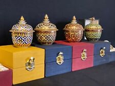 Lot Of 6 Hand Painted Thai Dome Lidded Dish Trinket Box  Ask For Labor Day Sale picture
