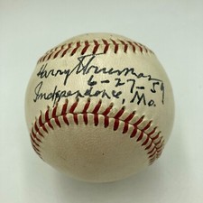 President Harry S. Truman Single Signed American League Baseball JSA COA picture