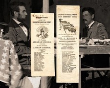 Abraham Lincoln & McClellan Ohio Soldiers Ballots for 1864 Pres. Election Ticket picture
