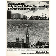 1970 National Airlines: Miami London Non Stop Every Day Vintage Print Ad picture