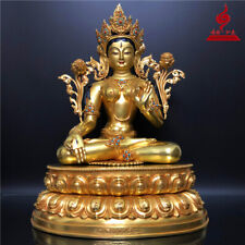 20'' Tibet White Tara Buddha Bronze Statue picture