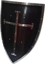 Knight Armor Templar Heater Shield Medieval Crusader Cross 18 Gauge Stainles picture