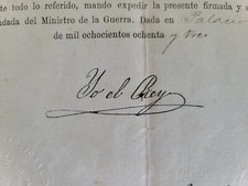 1883 Spain King Alfonso XII Signed Military Merit Cedula Antonio Menéndez Pendez picture