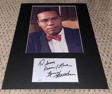 LOUIS FARRAKHAN SIGNED 3X5 INDEX CARD JSA 11X14 MAT 8X10 PHOTO AUTOGRAPH ISLAM picture