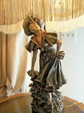 RAREST ANTIQUE DEPOSE' TURN WIEN E W 1880'S ART NOUVEAU AUSTRIAN PORCELAIN LAMP picture