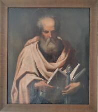 ANTIQUE 16c-17c ITALIAN SCHOOL OLD MASTERS OIL ON CANVAS PAINTING OF ST.PAUL picture