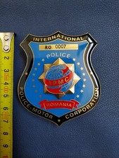 Romania INTERNATIONAL POLICE Corporation  badge police motor RARE   IPMC picture