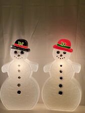 New Lighted Gingerbread Snowman Pair, Faux Pas, Union Prod. Holiday Blow Molds picture