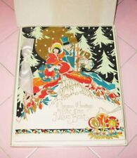 1925 Antique Christmas Card Rust Craft Boston New Original Box Envelope Art Deco picture