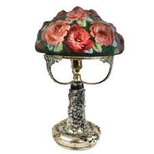 Pairpoint Puffy, Rose Bouquet, Lamp on Silvered Grape Base picture