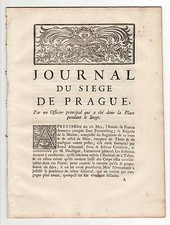 1742, Rare et Historique *JOURNAL DU SIEGE DE PRAGUE* par un Officier sur Place picture