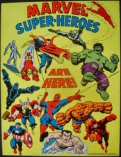 MARVEL SUPER HEROES ARE HERE MARVEL THIRD EYE Black light poster 1971 NM picture