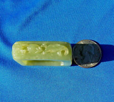 RARE EXOTIC Deco Antique old Green Gray Color Jade Sword Slide Guard Fitting picture