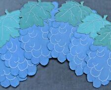 Set 9 MADEIRA GRAPES Shaped Linen Cocktail , Blue , Thanksgiving , Christams picture
