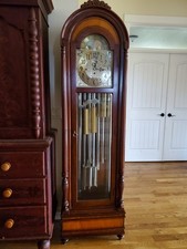 Herschede VIRGINIAN 276 Mahogany Grandfather 9 Tubular Pendulum Bell Chime Clock picture