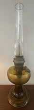 Antique Aladdin Amber Crystal Beehive Oil Lamp with Model B Burner Vintage 1930s picture