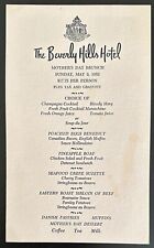 Beverly Hills Hotel - Beverly Hills, Ca. May 9, 1982 Mother's Day Brunch Menu picture