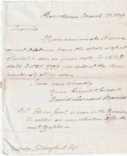 RARE Autograph Letter Signed- 1809 David L Barnes vs West 1st Supreme Court Case picture