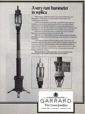 1978 GARRARD/DANIEL QUARE PORTABLE WEATHER GLASS, BAROMETER REPLICA, PRINT AD picture