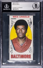 1969-70 TOPPS AUTO #56 WES UNSELD BGS AUTHENTIC picture