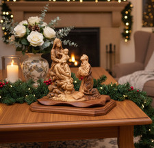 Queen of the Franciscan Order with Saint Francis Kneeling in Front of Baby Jesus picture