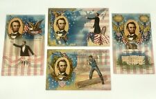 LOT of 4 Abraham Lincoln’s Birthday Series E. Nash Patriotic Postcards picture