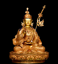 28'' Tibetan Buddhism Nepal Guru Rinpoche Buddha Bronze 24k gilt Statue picture