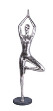 Silver Modern Yoga Female Life Size Vrikshasana Statue picture