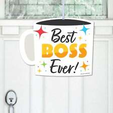 Happy Boss's Day - Hanging Best Boss Ever Outdoor Front Door Decor - 1 Pc Sign picture