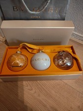 BVLGARI Christmas Luxury Glass Blown Baub Ornaments Set of 3 Limited production picture