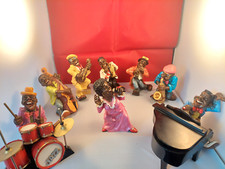 Vintage 8 Harlem Jazz Band Musician Figurines / Ornaments picture