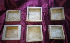 Antique Finnish CHEESE MOLD chevron wooden wood 1800 19th century collection LOT picture