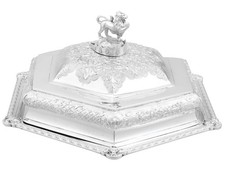 Antique Sterling Silver Covered Serving Dish by Robert Garrard II 1841 picture