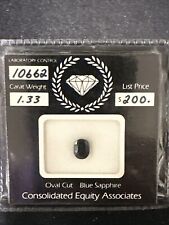 Blue Sapphire 1.33 Ct Carat Oval Cut Certified Loose Sealed Stone For Jewelry picture